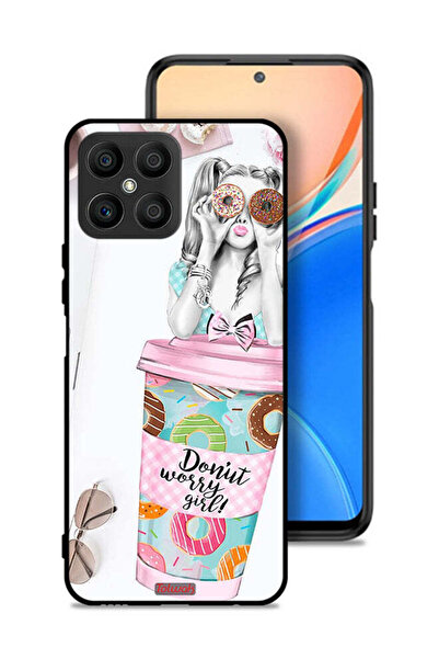 Tolwak غطاء حماية لهاتف Honor X8 4G بتصميم فتاة دونات القلق