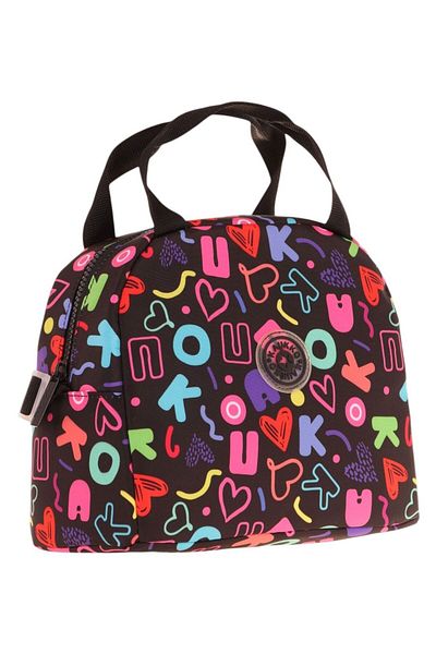 KAUKKO Black Heart and Kaukko Printed Lunchbox for Girls (Thermal Insulated) (K9056)