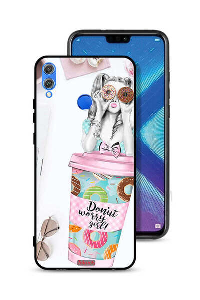Tolwak غطاء حماية لهاتف Honor 8X بتصميم فتاة دونات ووري