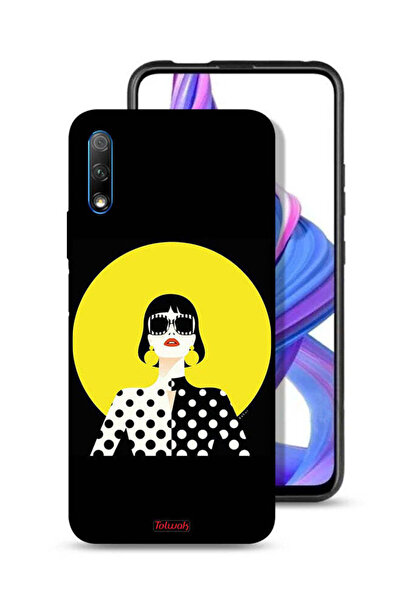 Tolwak غطاء حماية لهاتف Honor 9X (الصين) بتصميم فتاة أنيقة