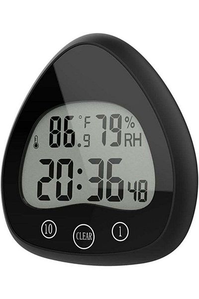 COOYA Mini,Kitchen Timer, Alarm Clock, Waterproof, Indoor Temperature Humidity, With Suction Cup and Hole
