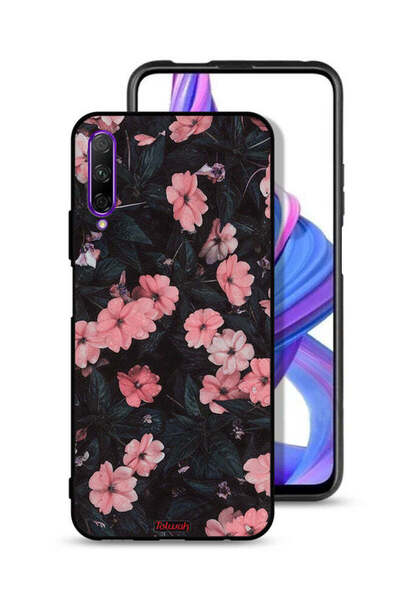 Tolwak غطاء حماية لهاتف Honor 9X Pro - لون الخوخ والورود الصغيرة