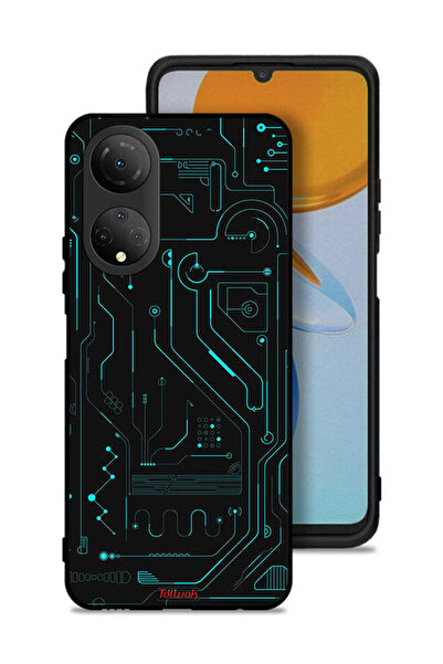 Tolwak غطاء حماية لهاتف Honor X7 - دوائر فنية رقمية - شاشة متعددة