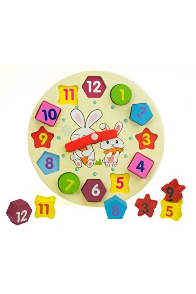 OEM Εκπαιδευτικό και διακοσμητικό ξύλινο ρολόι για παιδιά, Πολύχρωμο, MCT-TY101