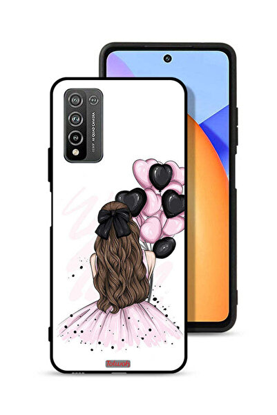 Tolwak غطاء حماية لهاتف Honor 10X Lite بتصميم فتاة تحمل بالونات