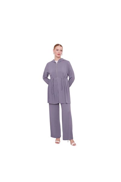 Levidor Double Suit with Gathered Waist and Pleated Detail