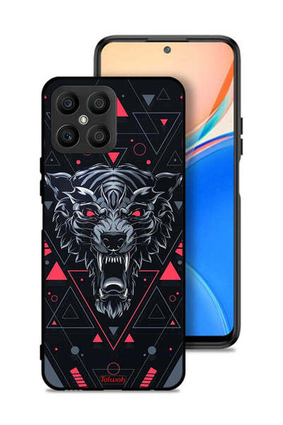 Tolwak غطاء حماية لهاتف Honor X8 4G بتصميم الذئب المتمرّد