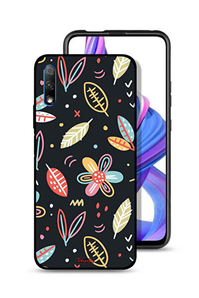 Tolwak غطاء حماية لهاتف Honor 9X (الصين) بتصميم زهور وأوراق فنية تجريدية