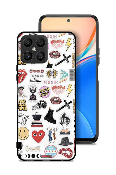 Tolwak Honor X8 4G Protective Case Cover No Bad Vibes Stickers