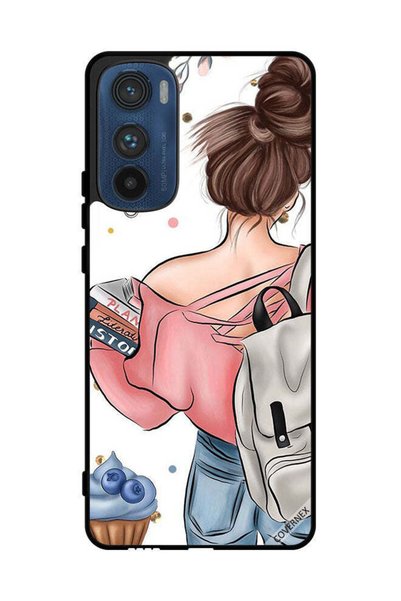 Covernex غطاء حماية لهاتف موتورولا إيدج 30 كتابًا بتصميم يد فتاة