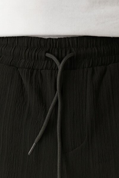 Solvia Officiall Σορτς με κορδόνια Regular Fit Jacquard Anthracite