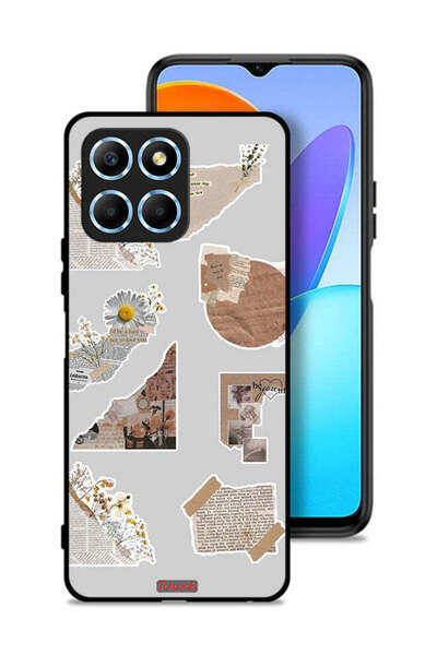 Tolwak غطاء حماية لهاتف Honor X8 5G مصنوع من قطع من الملصقات الورقية