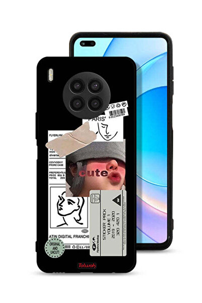 Tolwak غطاء حماية لهاتف Honor 50 Lite بملصق لطيف