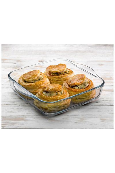 Paşabahçe Borcam Small Size Square Tray with Handle 2 Liters
