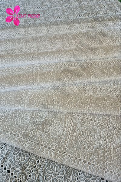 Kent Pazarı Non-Slip White Lace Cover 50X400 (±10-15) cm |   Guipure Shelf Cover - Cover for Table, Cabinet, Drawer