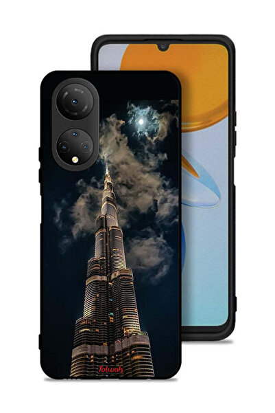 Tolwak غطاء حماية لهاتف Honor X7 بتصميم برج خليفة في الليل