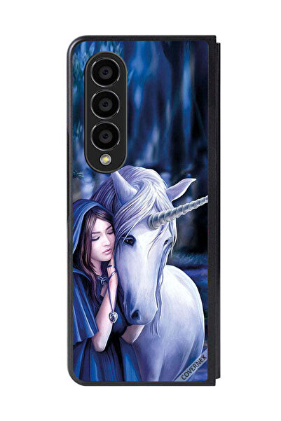 Covernex غطاء حماية لهاتف سامسونج جالاكسي زد فولد 4 - فتاة تحب وحيد القرن