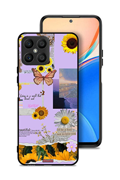 Tolwak غطاء حماية لهاتف Honor X8 4G بملصقات عباد الشمس الجميلة