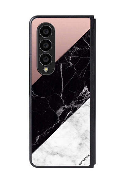 Covernex غطاء حماية لهاتف سامسونج جالاكسي زد فولد 4 بنمط مزيج من الرخام واللو...