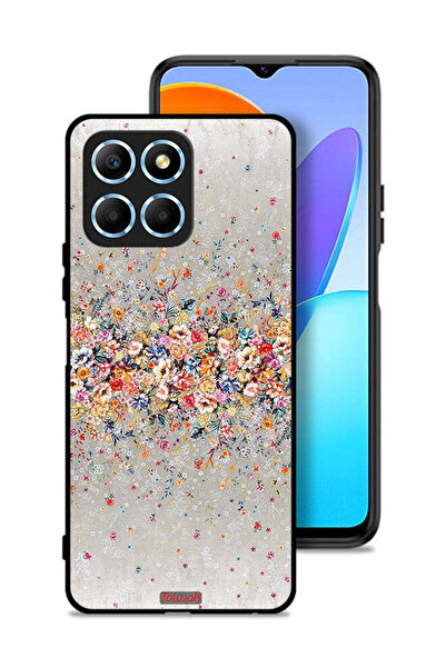 Tolwak غطاء حماية لهاتف Honor X8 5G بنقشة زهور صغيرة وفن تجريدي