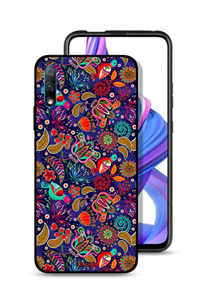 Tolwak غطاء حماية لهاتف Honor 9X (الصين) بنمط أوراق طيور ملونة وزهور