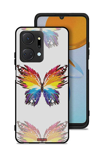 Tolwak غطاء حماية لهاتف Honor X7a بخلفية بسيطة وفن رقمي وبساطة الفراشة