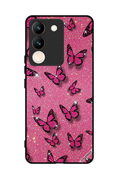 Covernex غطاء حماية لهاتف فيفو V29e برسومات لامعة وفراشات