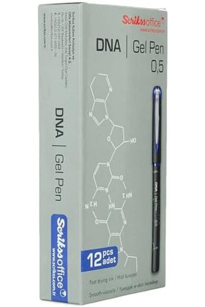 Mena Rise Şirinshop Office Dna Gel Ballpoint Pen 12 Pack Blue 0.5 mm 1108107