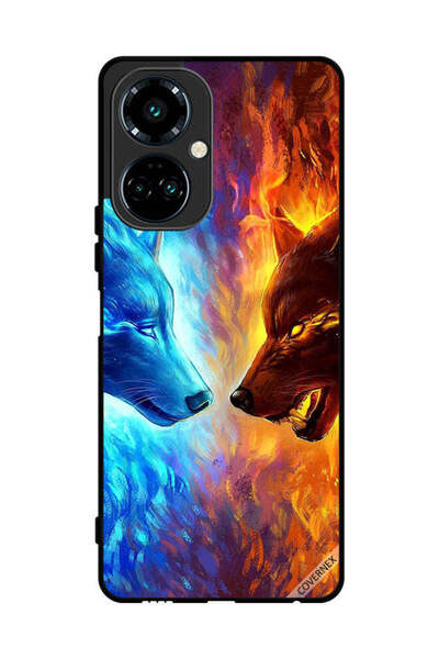 Covernex Protective Case Cover For Tecno Camon 19 Water & Fire Wolf