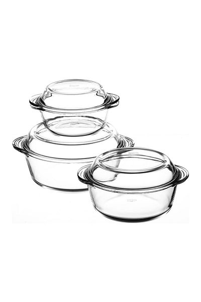 Paşabahçe Pasabahce Borcam Pot Set - 3 Pieces (2100 1450 840 Cc)