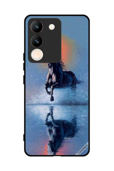 Covernex غطاء حماية لهاتف vivo V29e، رسم حصان يركض في الماء