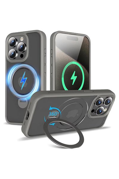 TYBO Magnetic Case for iPhone 15 PRO, Military Shockproof Protection, 360° Rotating MagSafe Holder