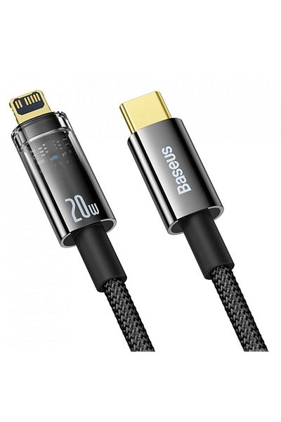 Baseus Silicone data cable Type-C to Lightning, 20W, 2m, Explorer (CATS000101) - Black
