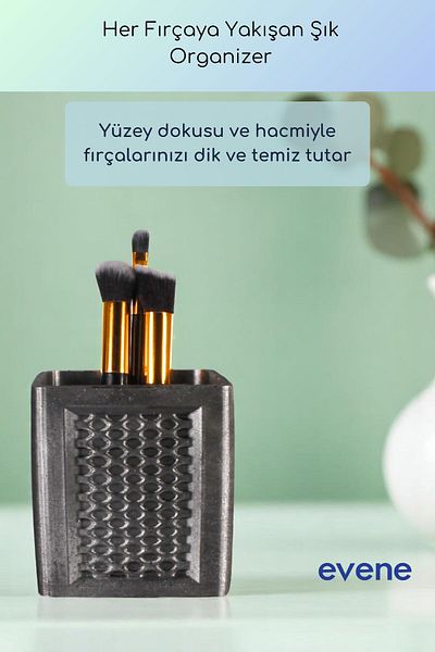 Evene Makeup Organizer Θήκη για πινέλο μακιγιάζ Organizer Organizer Ασημί Αντίκα Χρώμα Μοντέλο 86