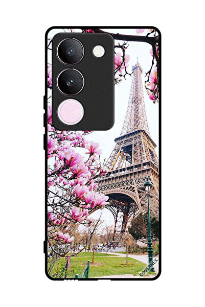 Covernex غطاء حماية لهاتف فيفو V29 - زهور وبرج إيفل