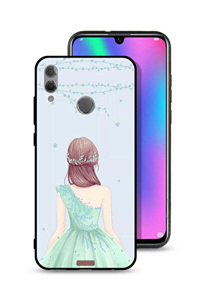 Tolwak غطاء حماية لهاتف Honor 10 Lite بتصميم فتاة لطيفة ترتدي فستانًا مزهرًا