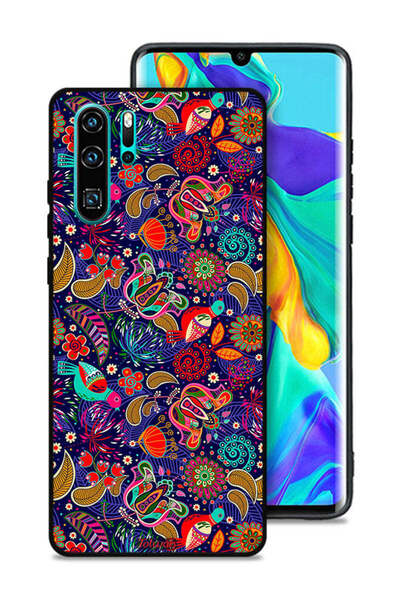 Tolwak غطاء حماية لهاتف هواوي بي 30 برو بنقشة أوراق طيور وزهور ملونة