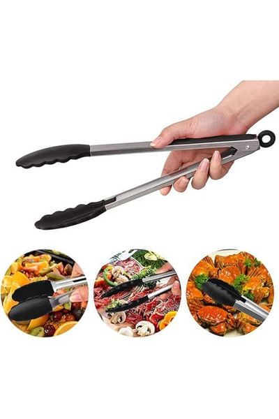 Mena Rise Şirinshop Stainless Body Silicone Tip Cooking Tongs (Nks144) 1108107