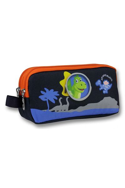 ÜMİT ÇANTA Ümit Çanta 5011 (Cute Dinosaur Pattern - Blue Red Color) Boy's Pencil Bag