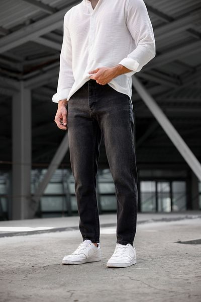 Newtime Men's Boyfriend Anthracite 100% Cotton Relaxed Fit Jeans