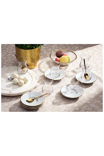 Porland Peride Gold Gilding 6 Person Tea Set 12 Pieces