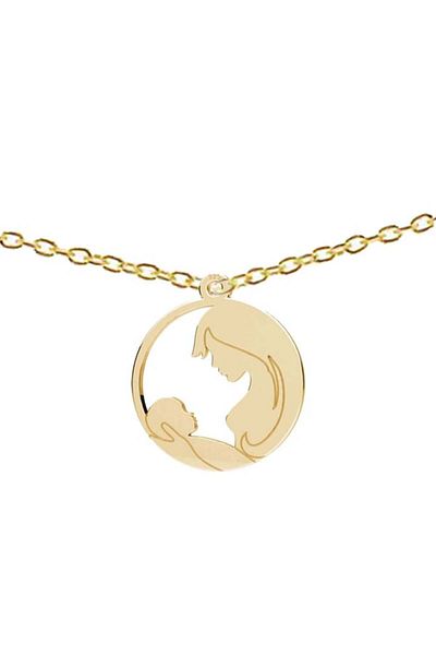 dalimag Lant argint 925 placat cu aur de 24 k, mama si copilul