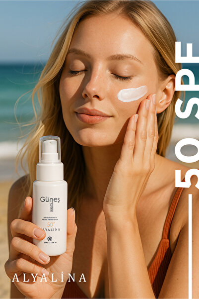 alyalina Güneş Kremi 50+ SPF Ölmez Çiçek ve Allantoin Etkili 50 ml