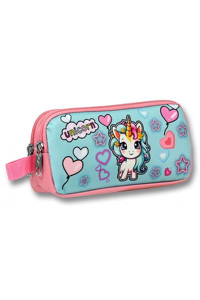 ÜMİT ÇANTA Ümit Çanta Baby Unicorn θήκη για μολύβι με δύο θήκες για κορίτσια - ροζ τιρκουάζ - 5050