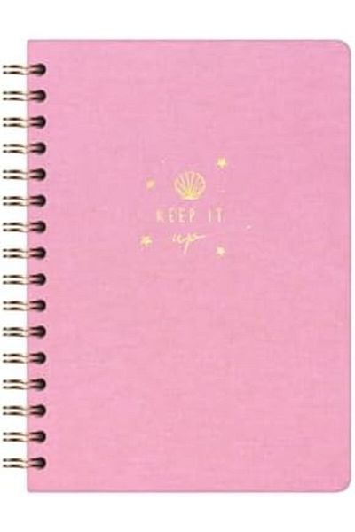 Mena Rise Şirinshop A5 Spiral Hard Cover Linen Checkered Undated Notepad Candy Pink 1108107