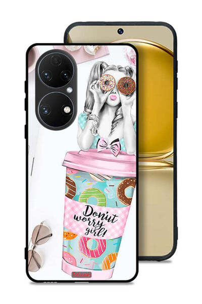 Tolwak غطاء حماية لهاتف هواوي P50 بتصميم فتاة دونات ووري