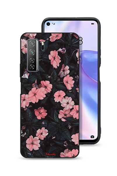 Tolwak غطاء حماية لهاتف هواوي نوفا 7 SE 5G - لون الخوخ والورود الصغيرة