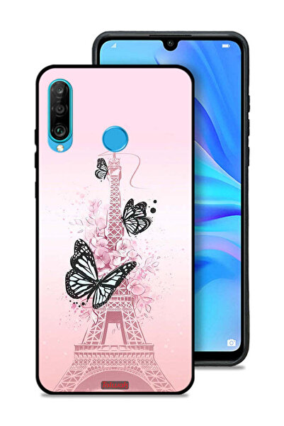 Tolwak غطاء حماية لهاتف هواوي P30 لايت بتصميم فراشات على برج إيفل