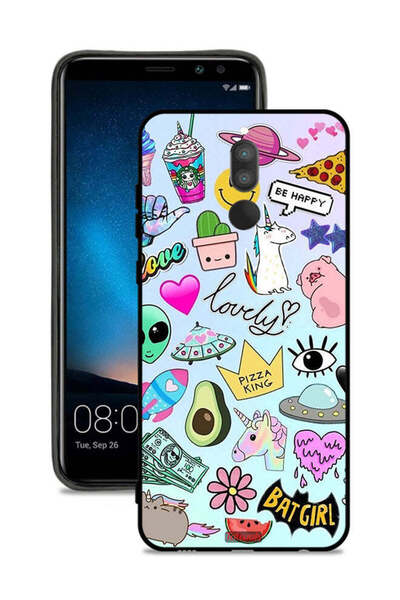 Tolwak غطاء حماية لهاتف هواوي ميت 10 لايت بملصقات جميلة