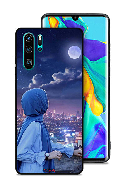 Tolwak غطاء حماية لهاتف هواوي P30 برو بطبعة فتاة محجبة تنظر إلى القمر